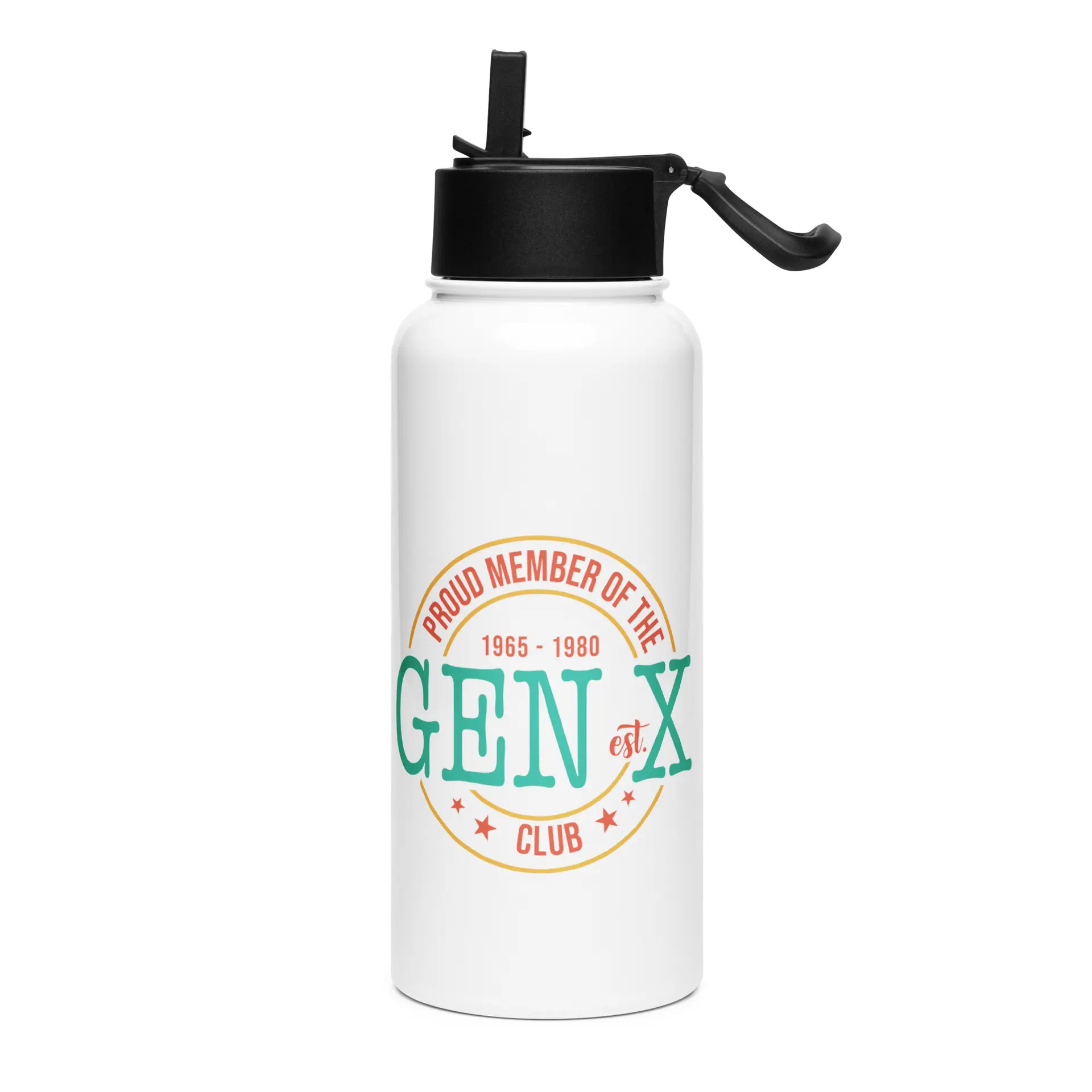 Generation X Club Stainless Steel Water Bottle w/Straw