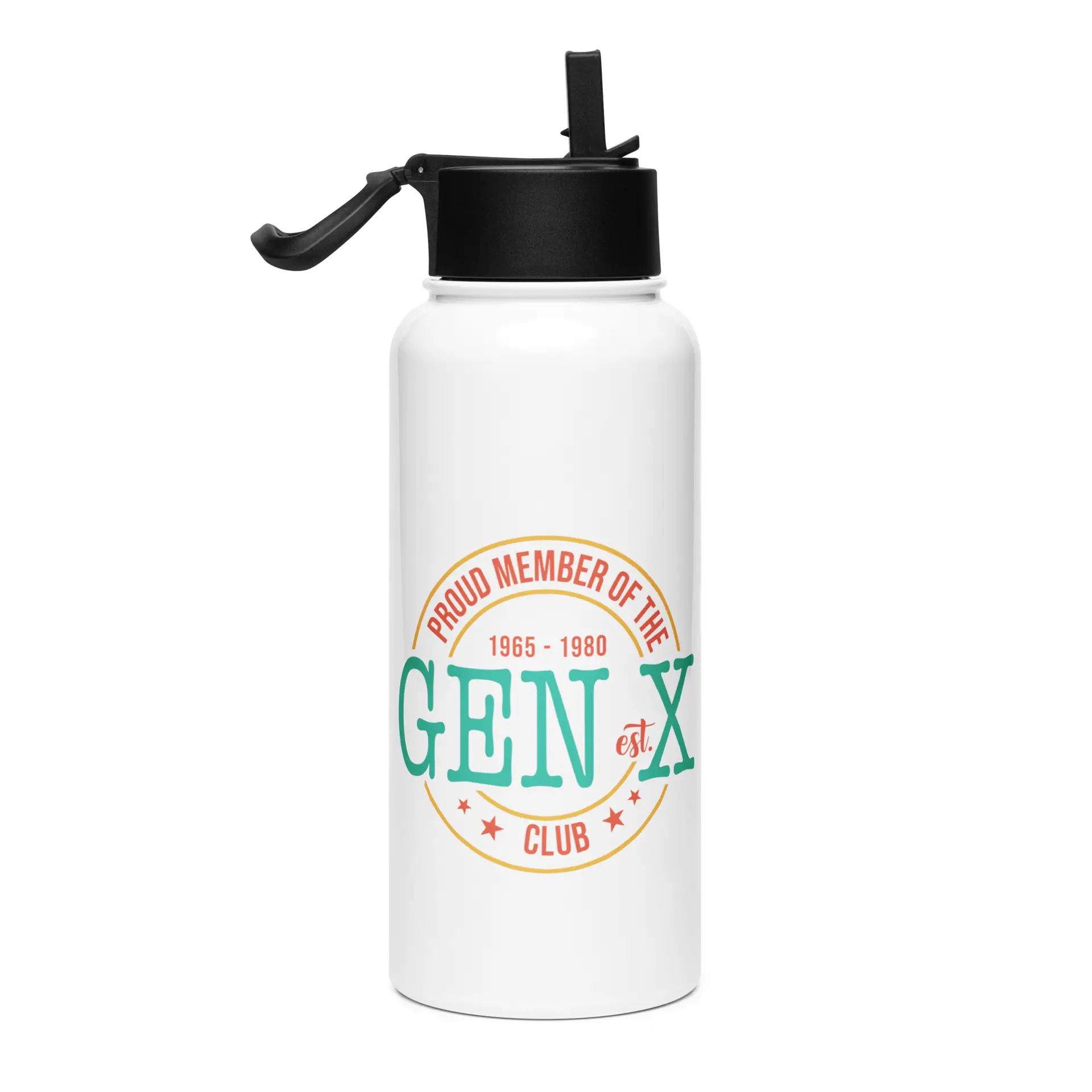 Generation X Club Stainless Steel Water Bottle w/Straw - Image 4