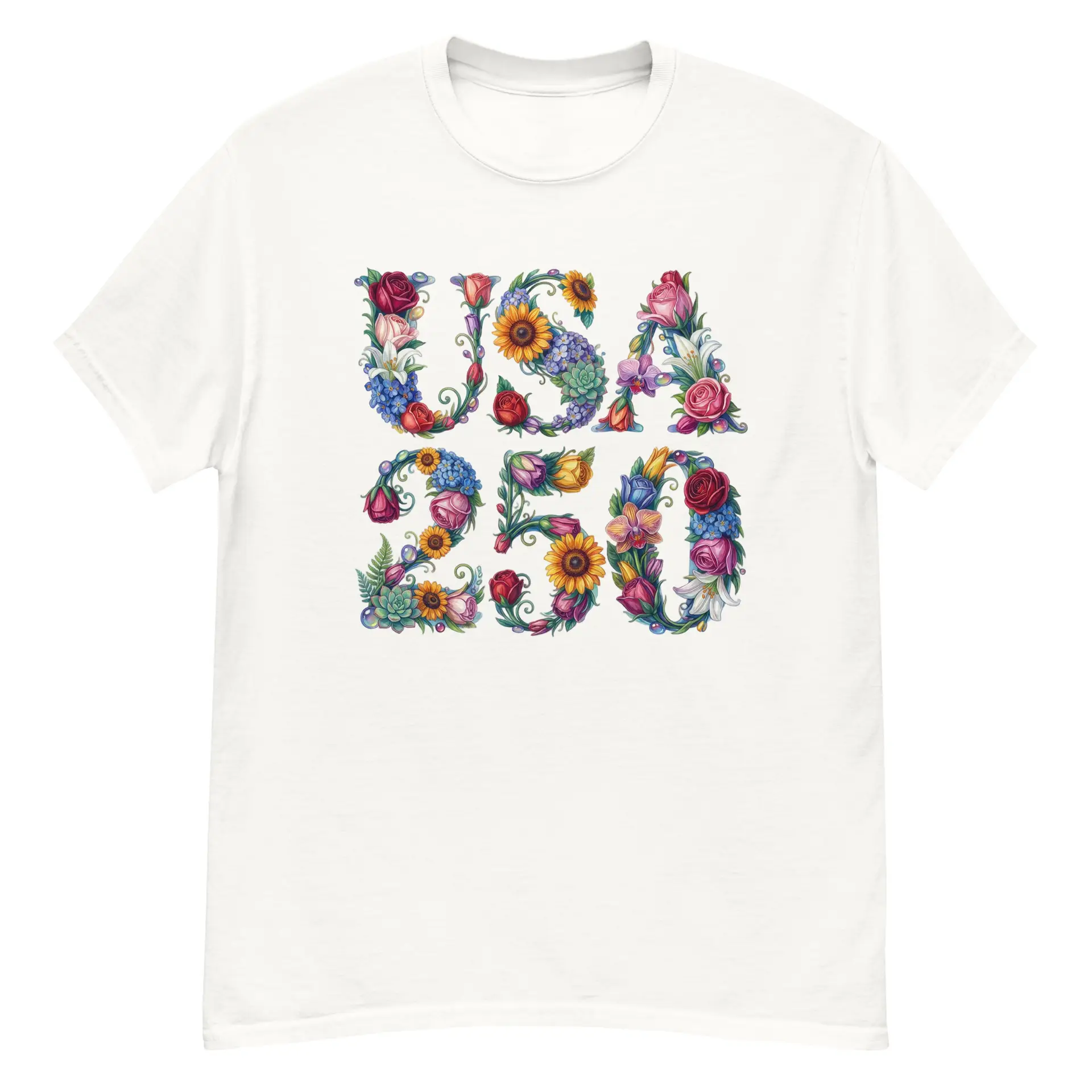 USA 250 Flowers T-Shirt - Image 16