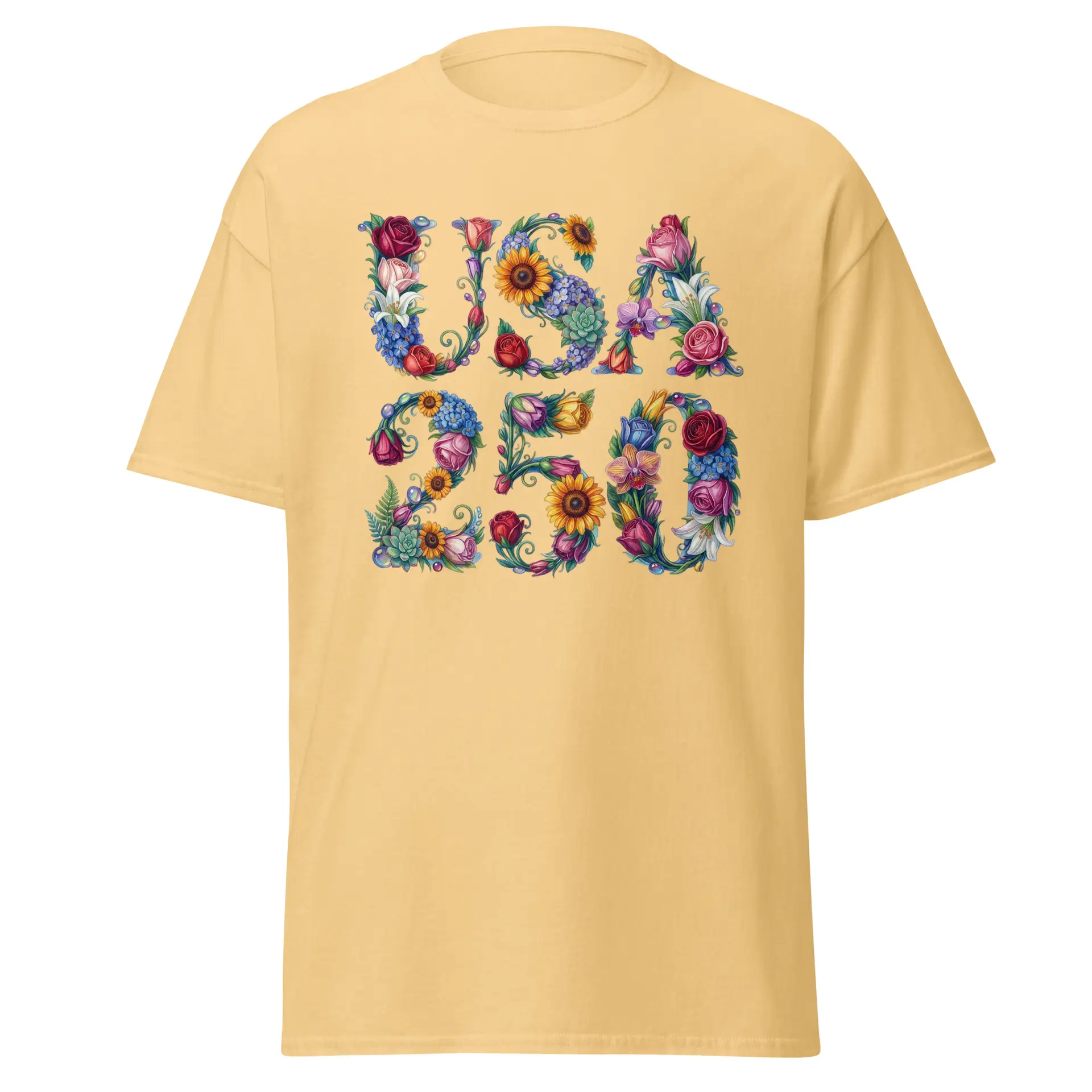USA 250 Flowers T-Shirt - Image 7