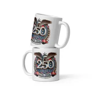 USA 250 White Glossy Mug