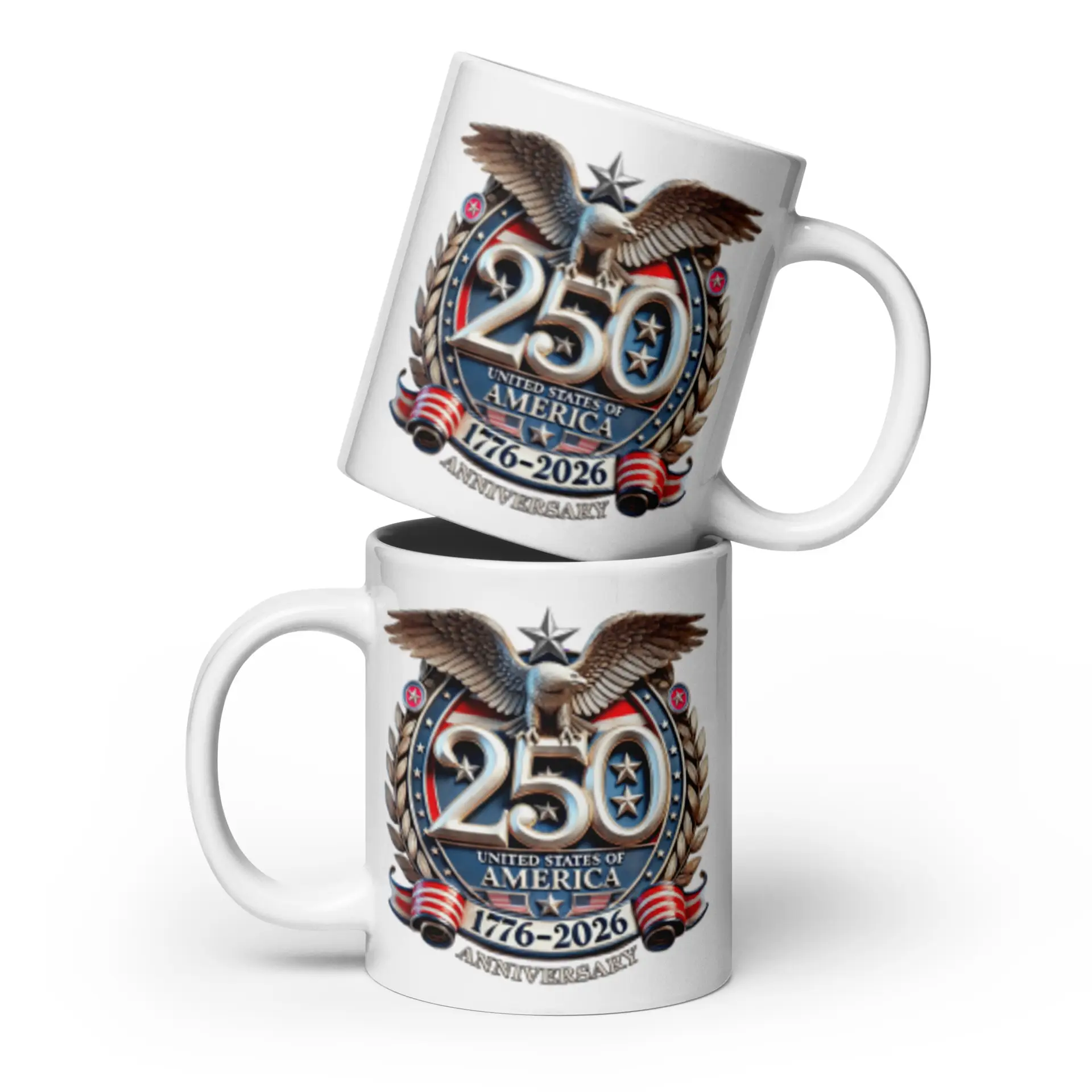 USA 250 White Glossy Mug - Image 3
