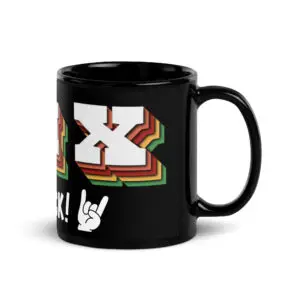 Gen X Rocks Black Glossy Mug
