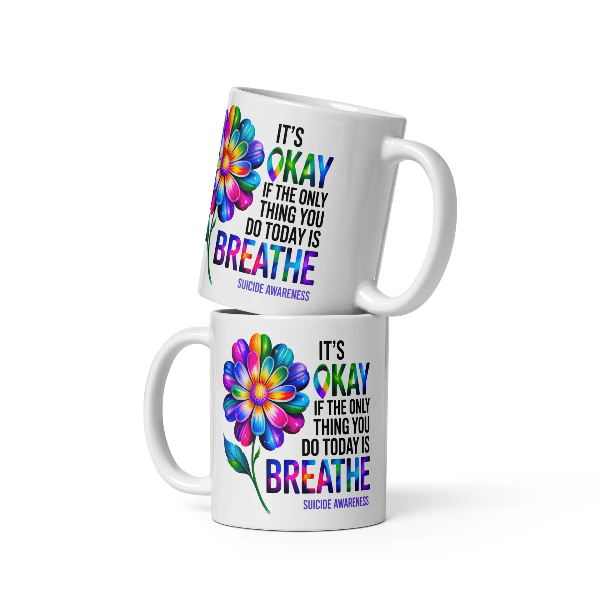 OK Breathe White Glossy Mug - Image 2