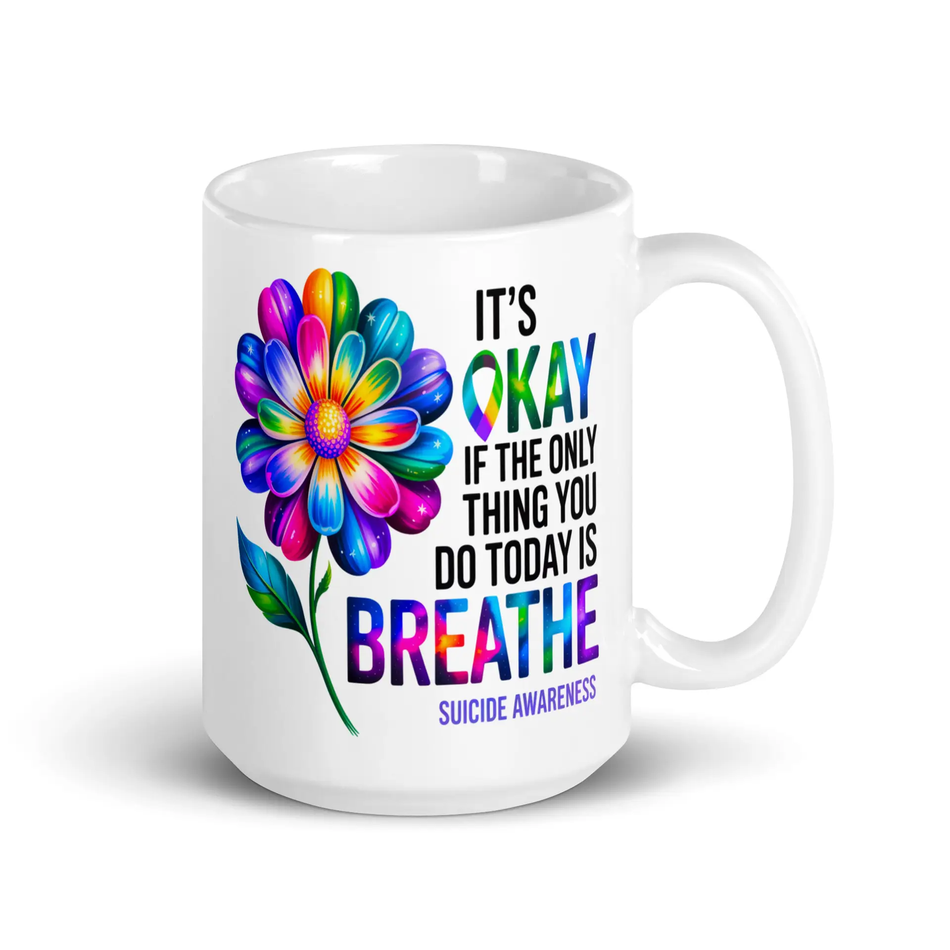 OK Breathe White Glossy Mug - Image 7