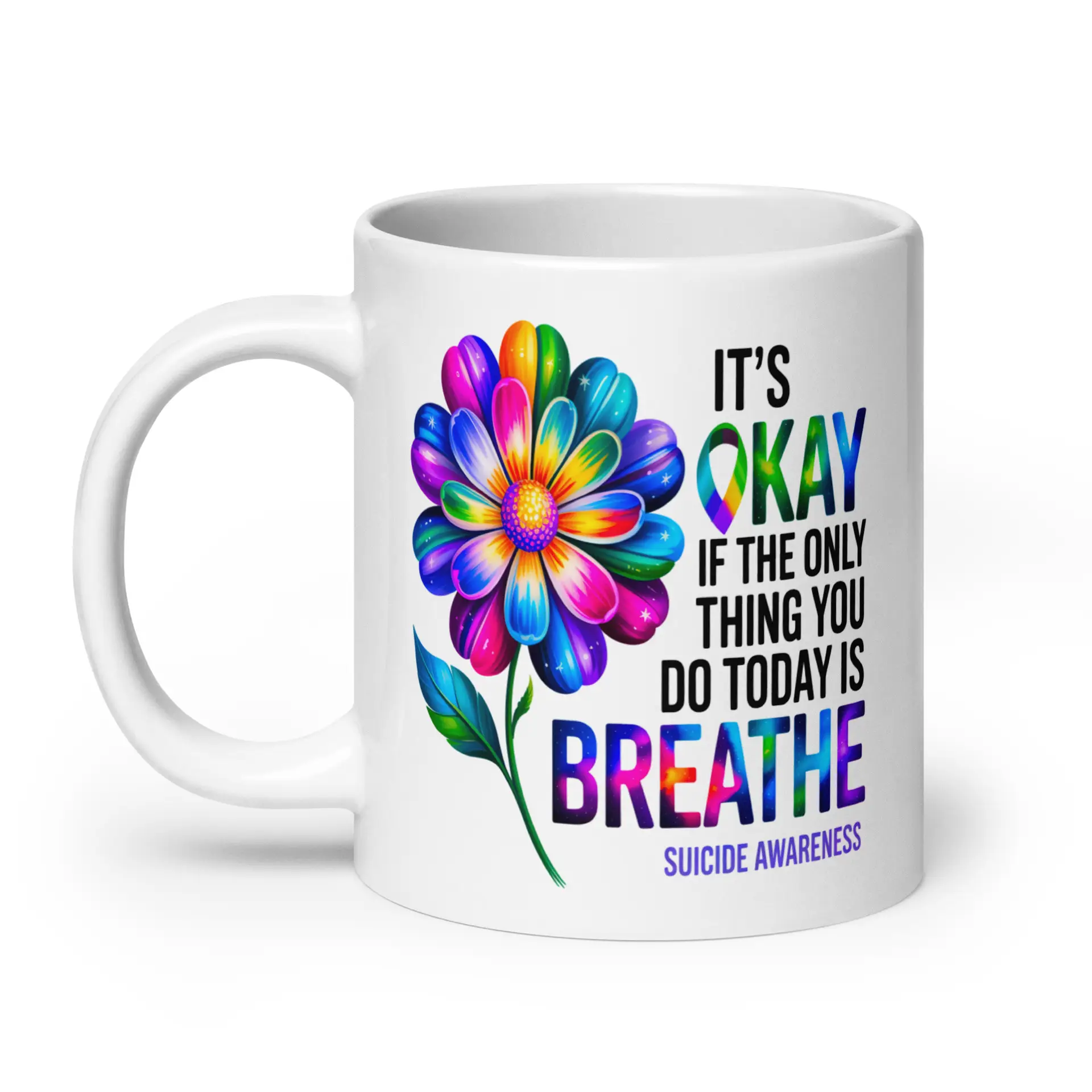 OK Breathe White Glossy Mug - Image 8