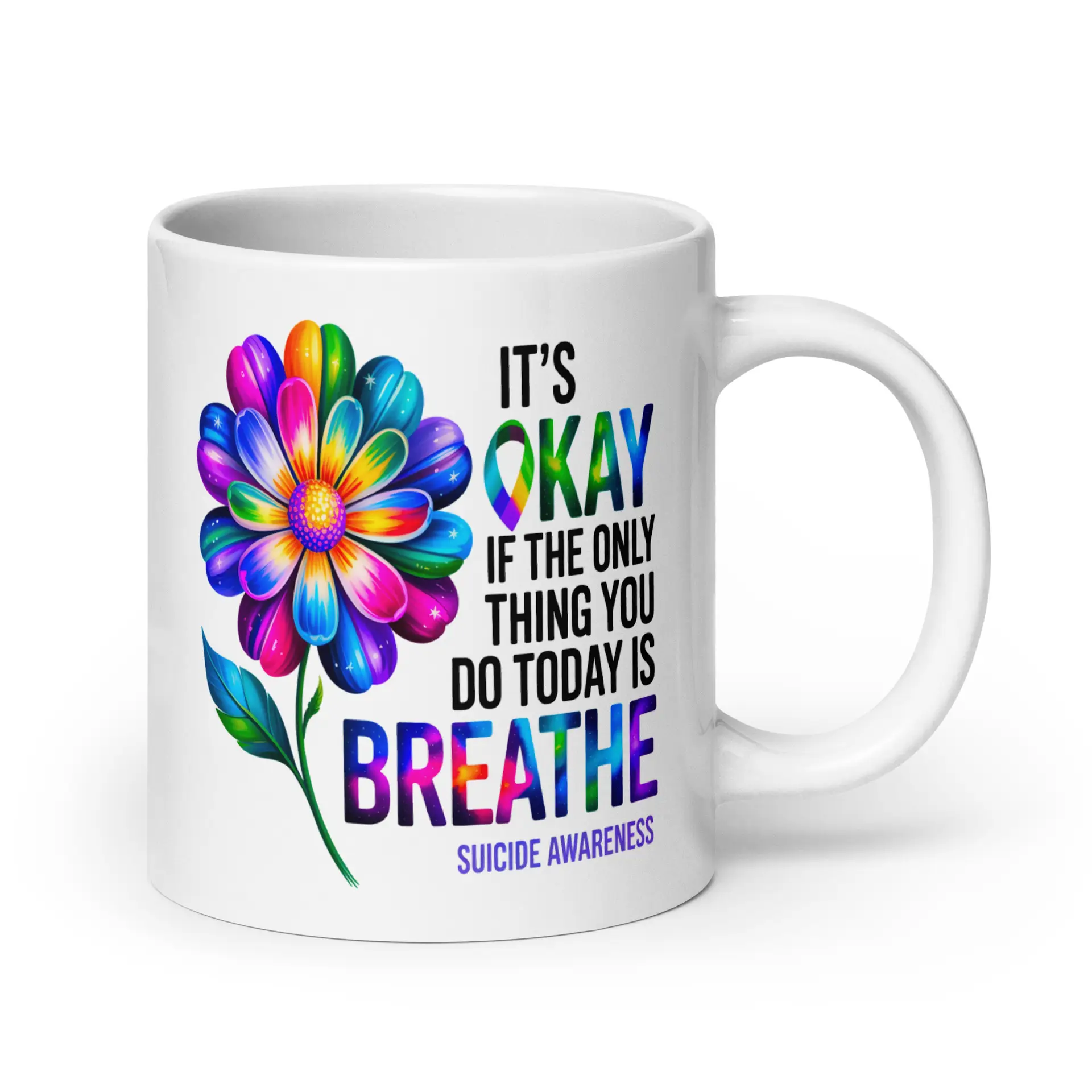 OK Breathe White Glossy Mug - Image 9